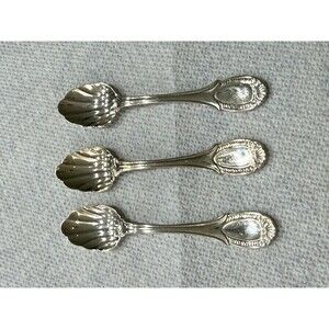 3 Bellini Demitasse Spoons 90 Silverpate Elegant Shell Shape Prays Brazil-4”